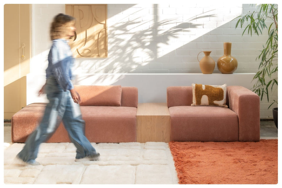 tafel tussen bank elementen naturel eiken