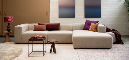 grote modulaire hoekbank met chaise longue