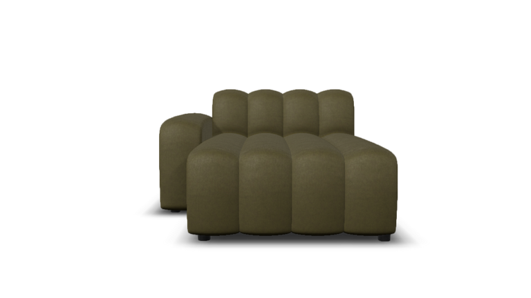 sku:X4-E07_-16-OLI|img:X4-E07_-16-OLI-IMG1.png|desc:X4 chaise longue links (125x163cm) element 7 #16 olijfgroen velours