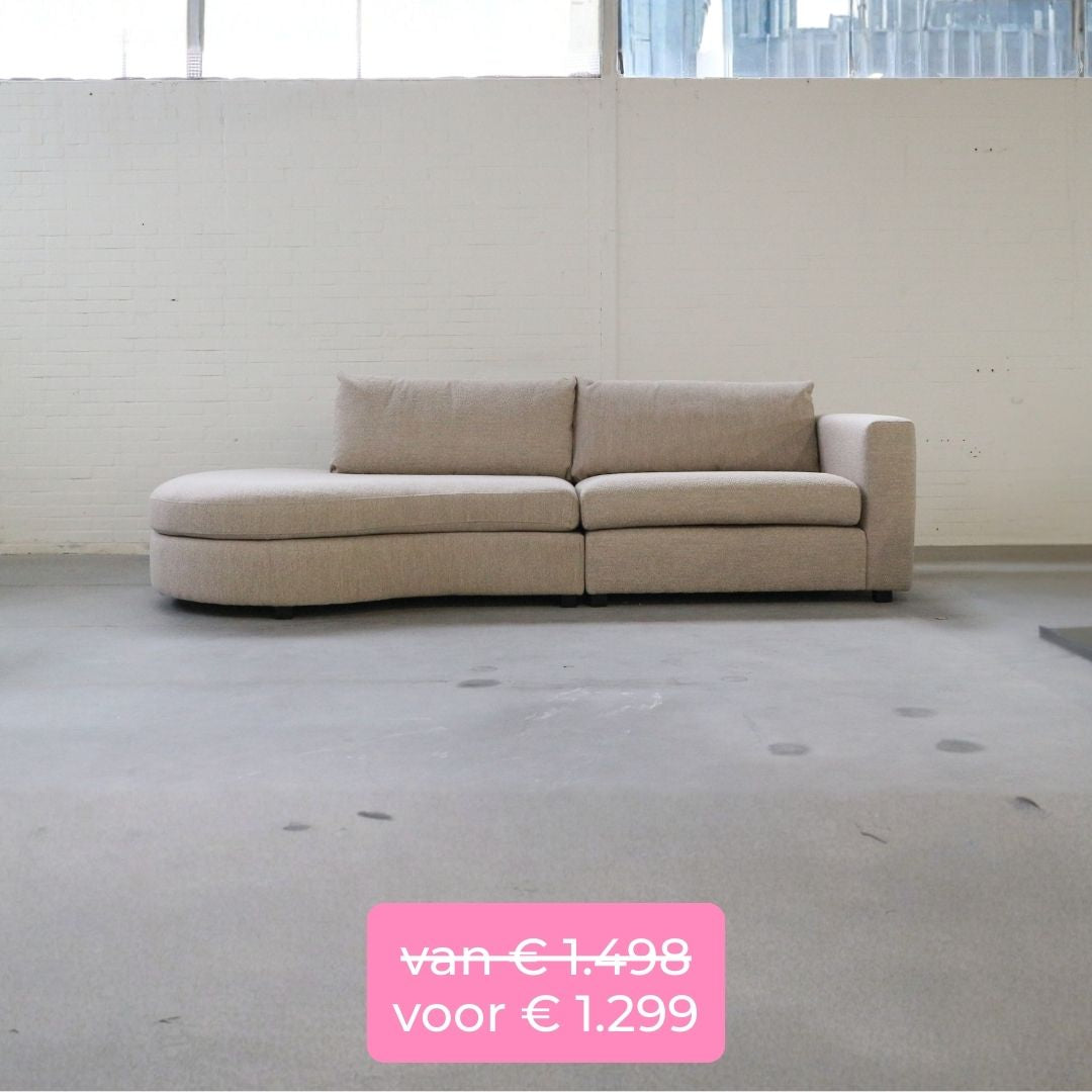 bank showroommodeluitverkoop x2 beige boucle