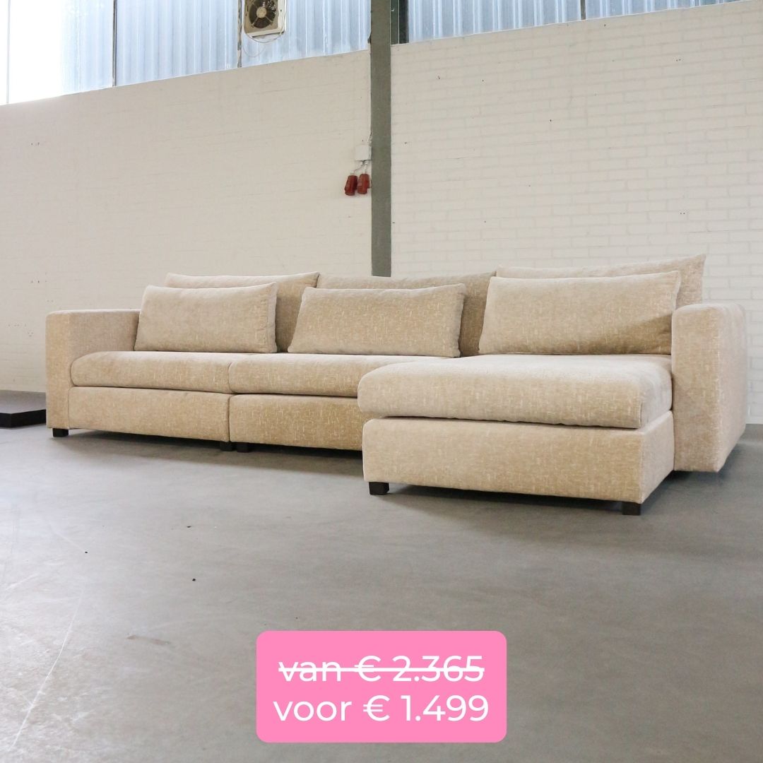 bank showroommodeluitverkoop x2 ecru velours