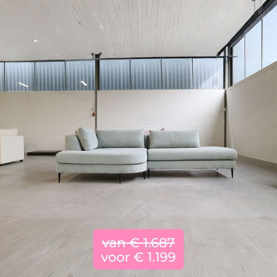 bank showroommodeluitverkoop x3 lichtgroen