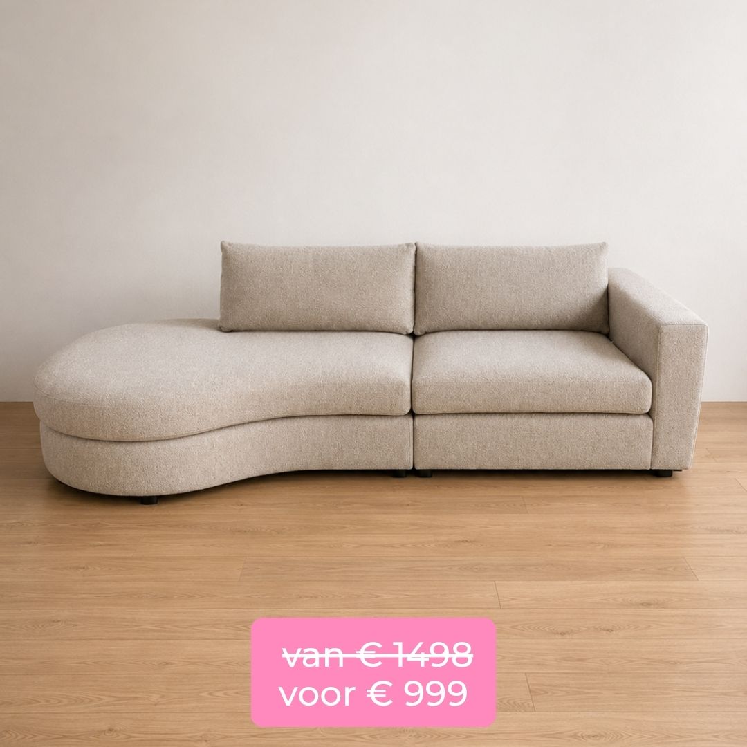 bank showroommodeluitverkoop x2 beige boucle